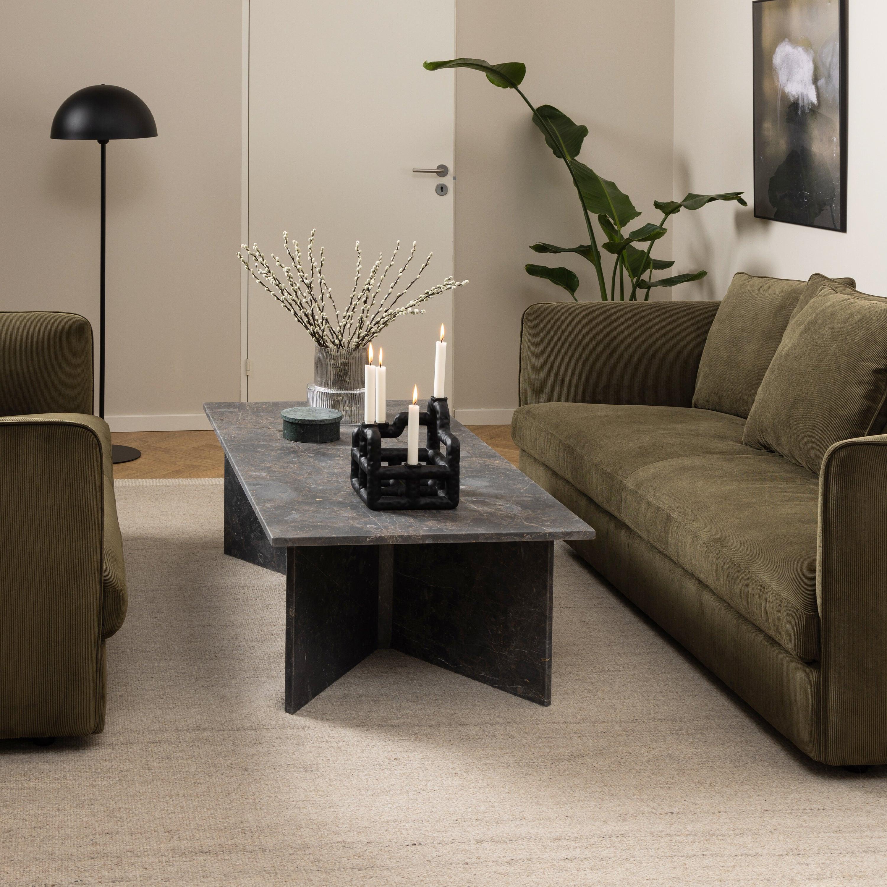 Vega Rectangular Coffee Table with Marron Marble Top 140cm - image 3