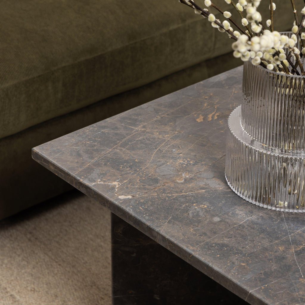 Vega Rectangular Coffee Table with Marron Marble Top 140cm - image 4