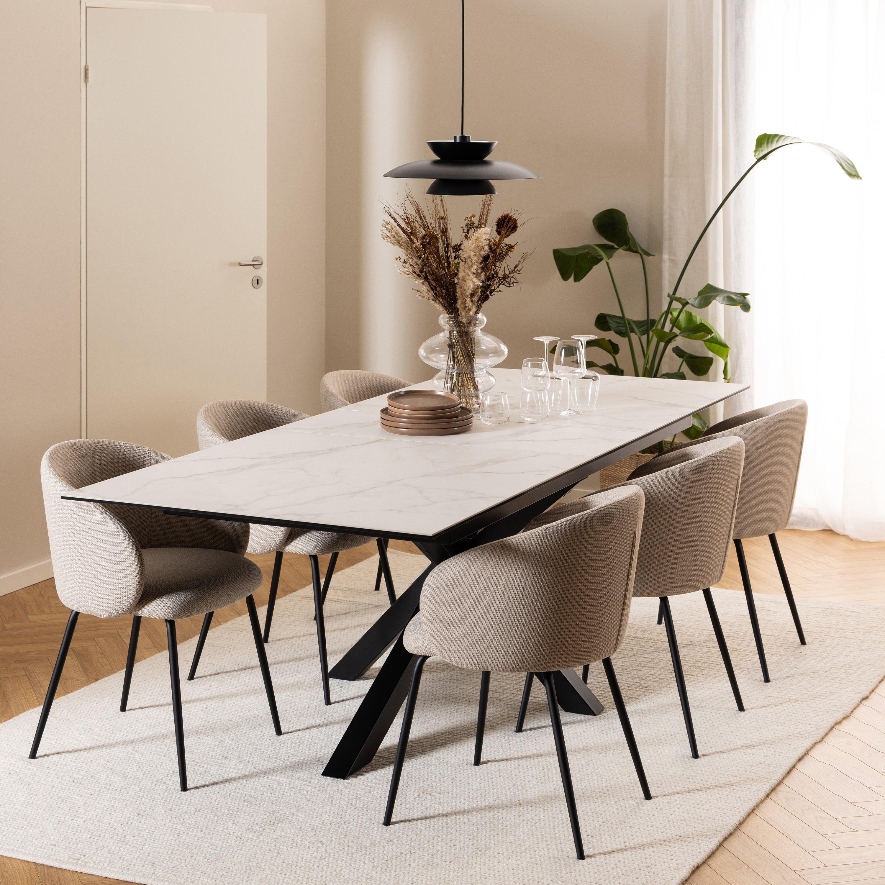 Heaven Extendable Dining Table with Ceramic White Top 200cm - image 4