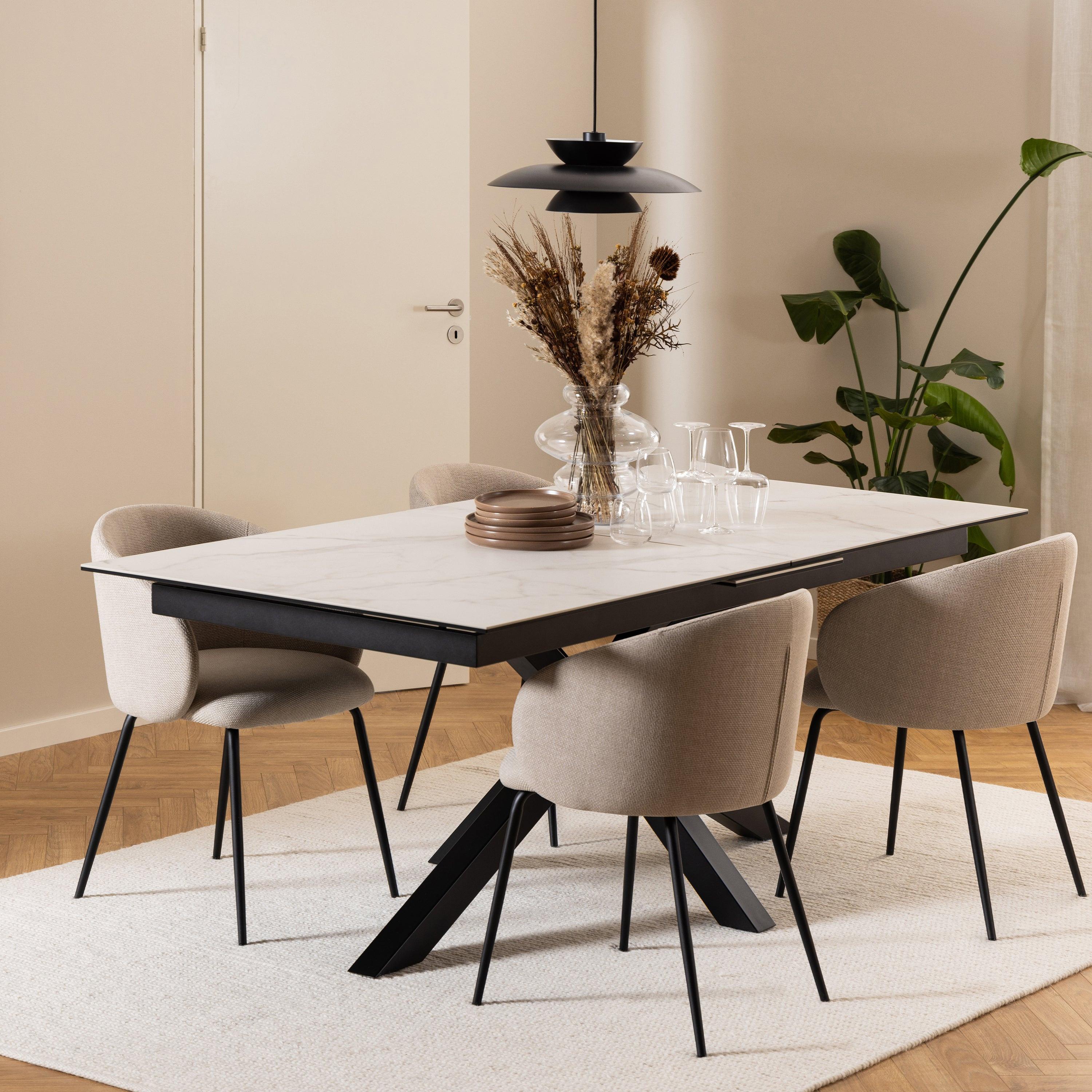Heaven Extendable Dining Table with Ceramic White Top 200cm - image 5