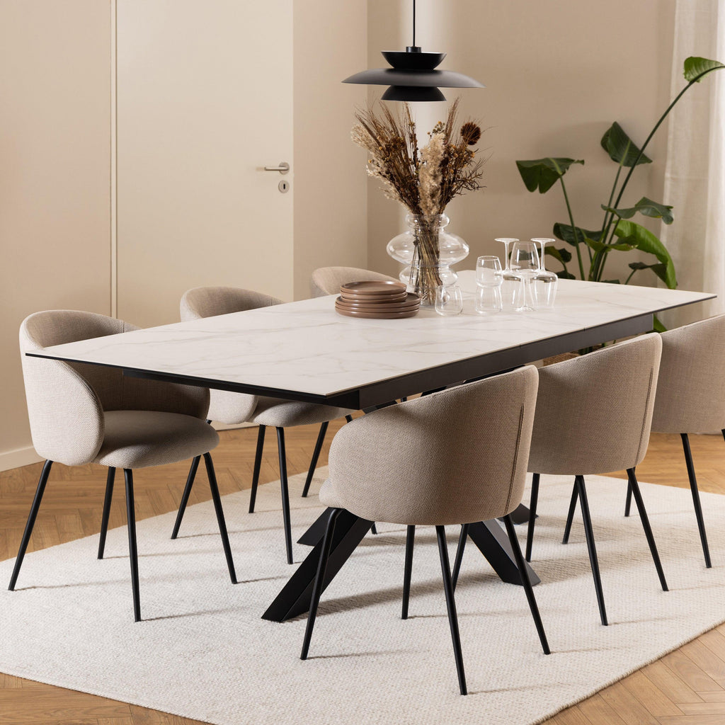Heaven Extendable Dining Table with Ceramic White Top 200cm - image 6