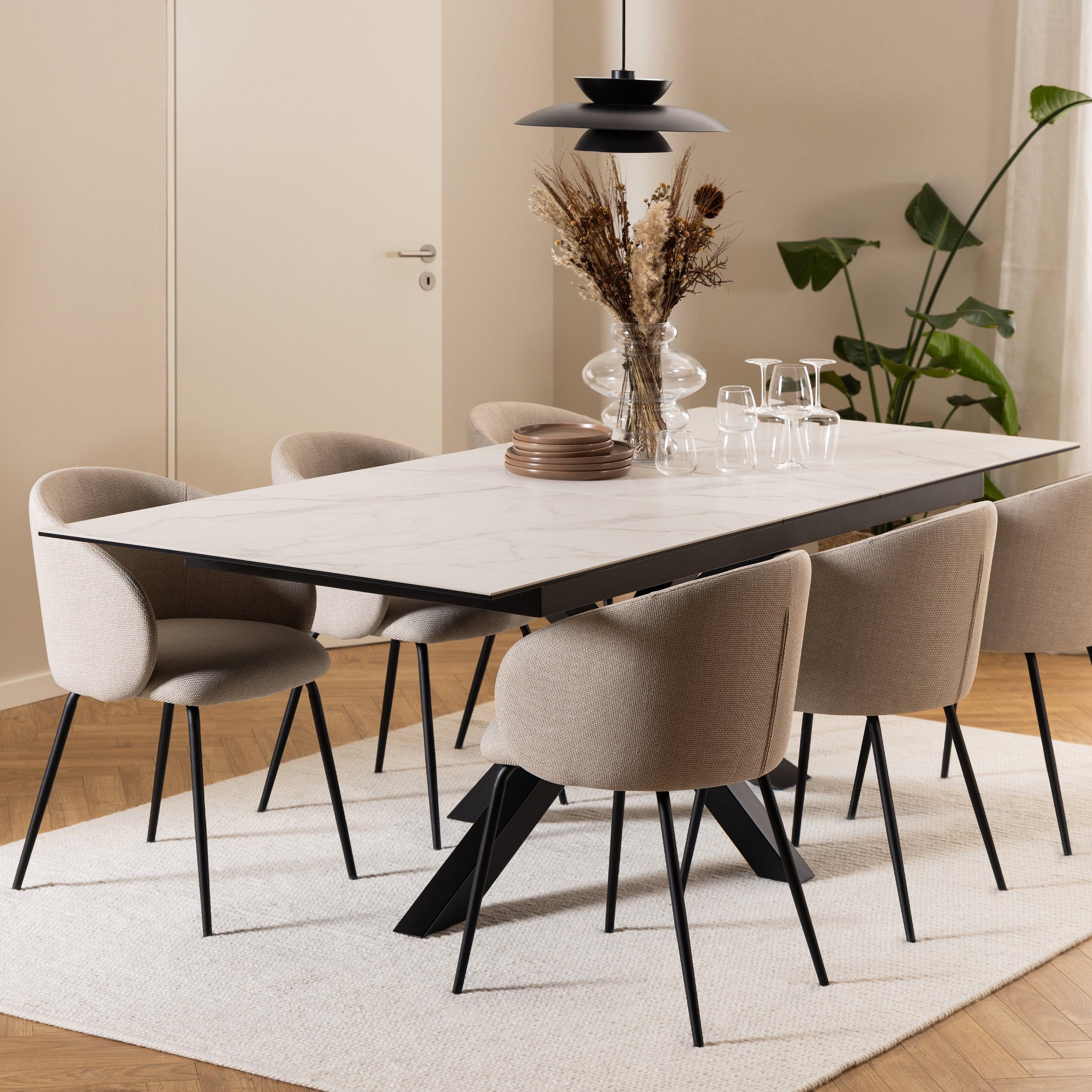 Heaven Extendable Dining Table with Ceramic White Top 200cm - image 6