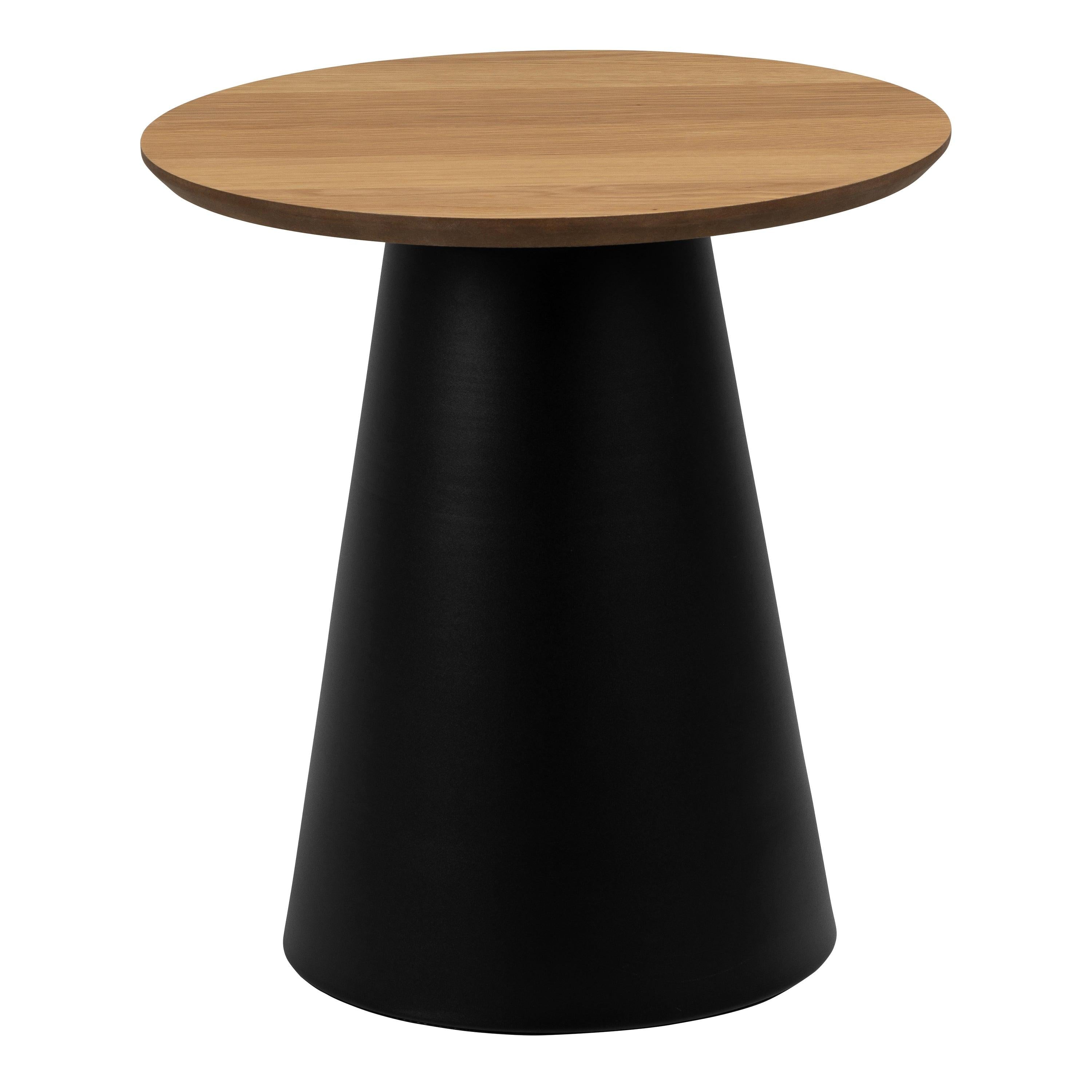 Soli Round Coffee Table in Oak/Black 45x48cm - image 2
