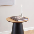 Soli Round Coffee Table in Oak/Black 45x48cm - image 4