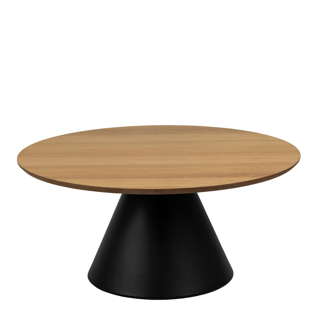 Soli Round Coffee Table in Oak/Black 85x40cm - image 2