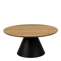 Soli Round Coffee Table in Oak/Black 85x40cm - image 2