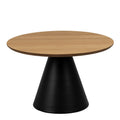Soli Round Coffee Table in Oak/Black 65x43cm - image 2