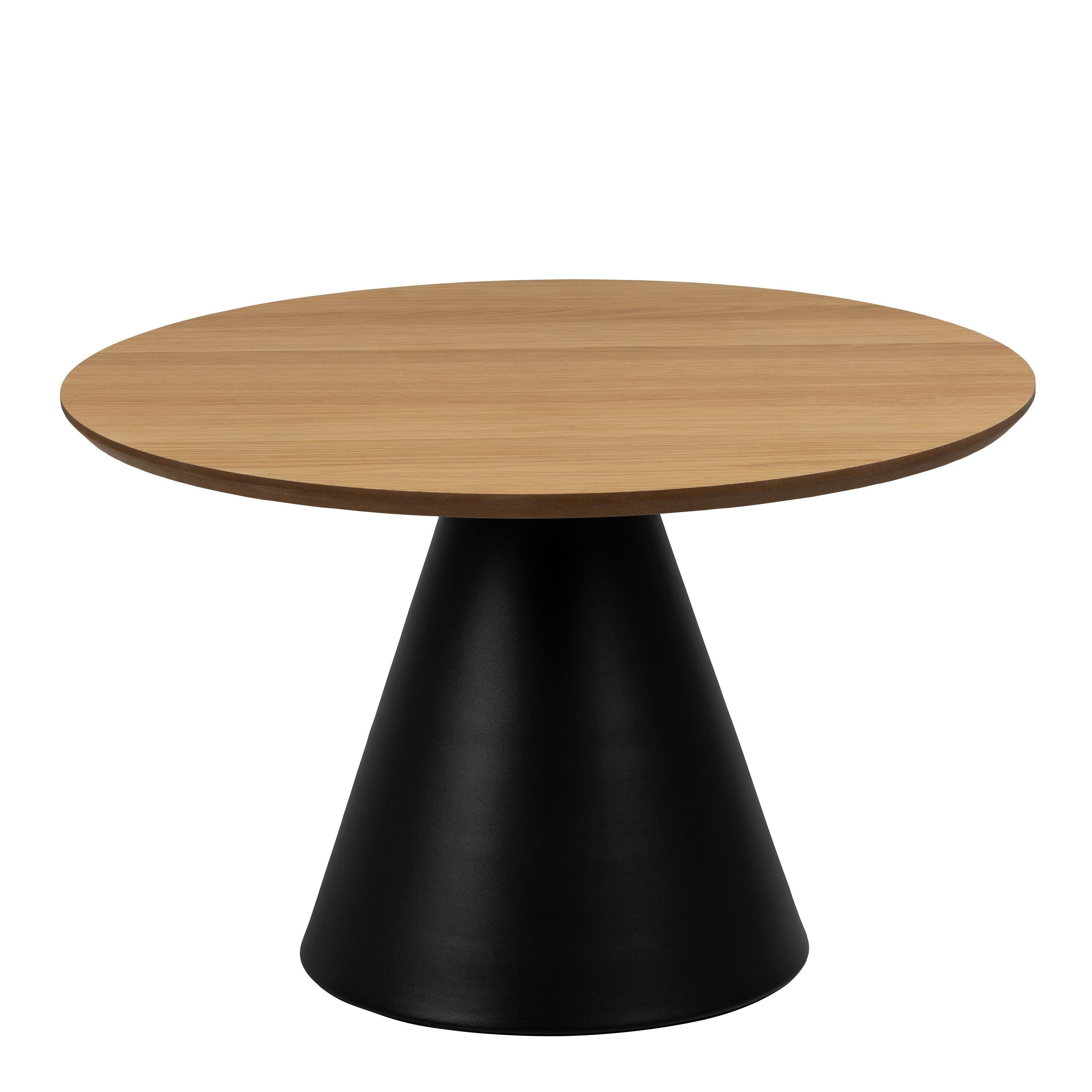 Soli Round Coffee Table in Oak/Black 65x43cm - image 2