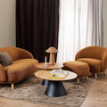 Soli Round Coffee Table in Oak/Black 65x43cm - image 3