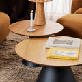 Soli Round Coffee Table in Oak/Black 65x43cm - image 4