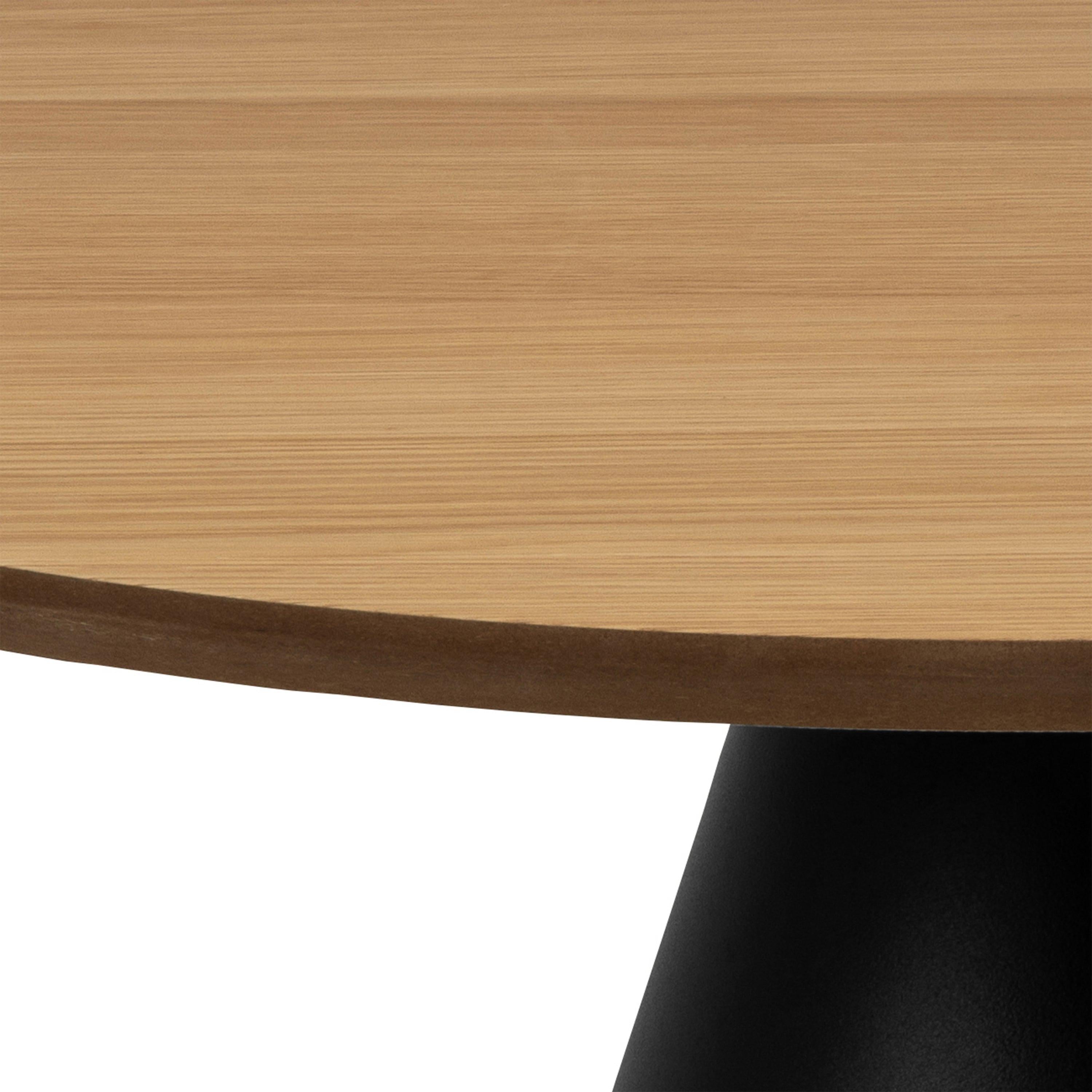 Soli Round Coffee Table in Oak/Black 65x43cm - image 5
