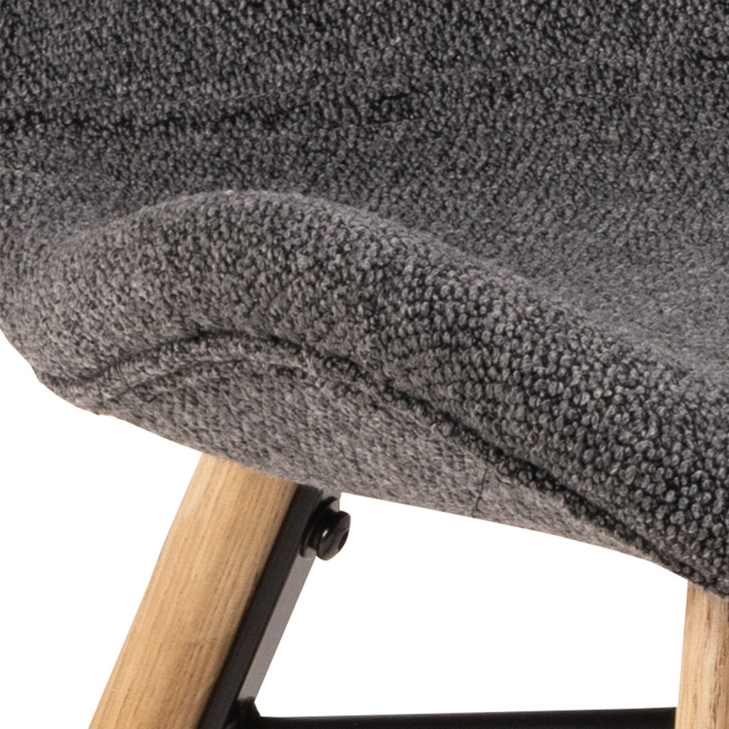 Batilda Dining Chairs with Grey Fabric and Oak Set of 2 - image 7