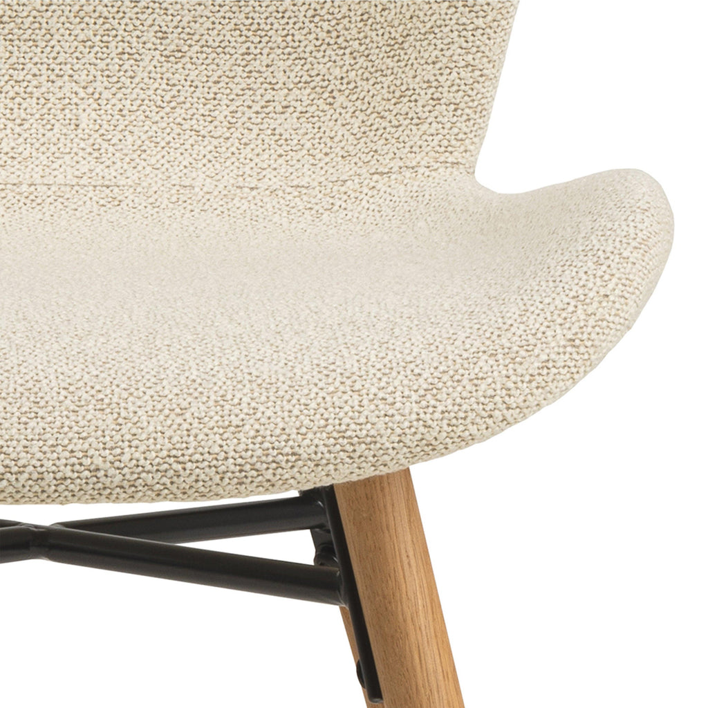 Batilda Dining Chairs with Cream Fabric and Oak Set of 2 - image 7