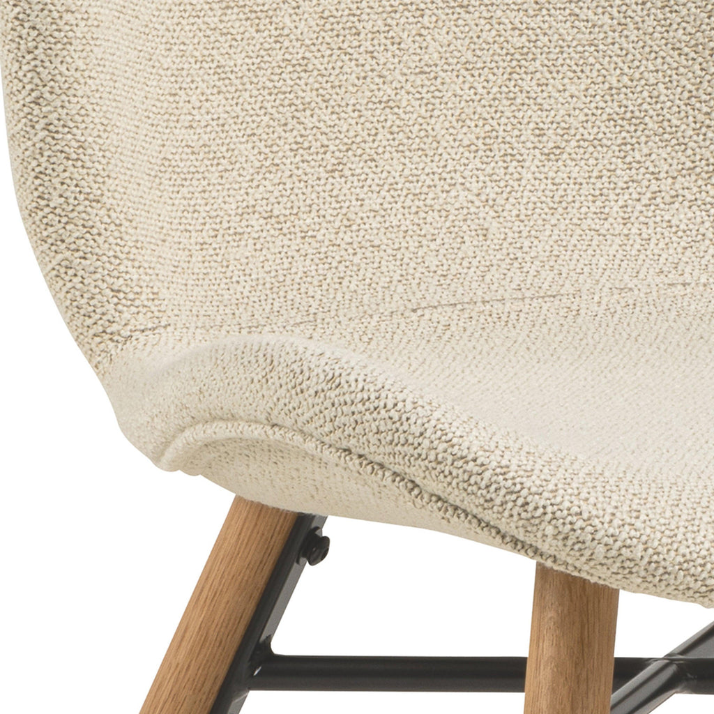 Batilda Dining Chairs with Cream Fabric and Oak Set of 2 - image 9