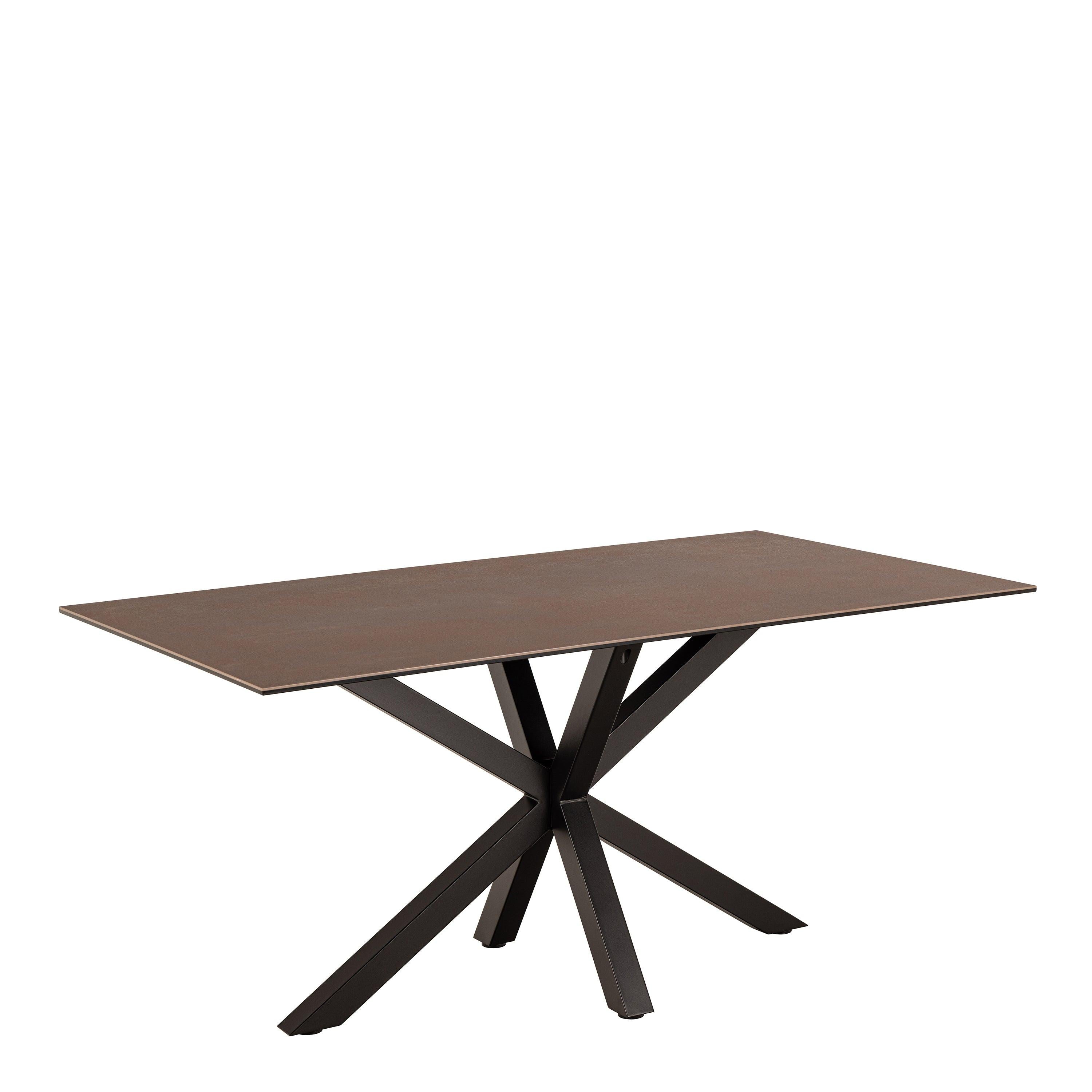 Heaven Dining Table in Ceramic Rusty Brown 160x90cm