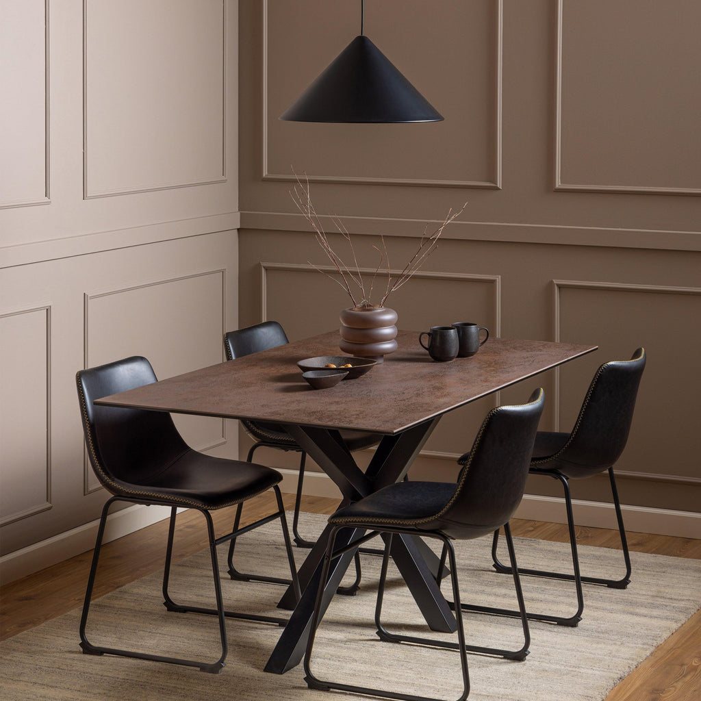 Heaven Dining Table in Ceramic Rusty Brown 160x90cm - image 3