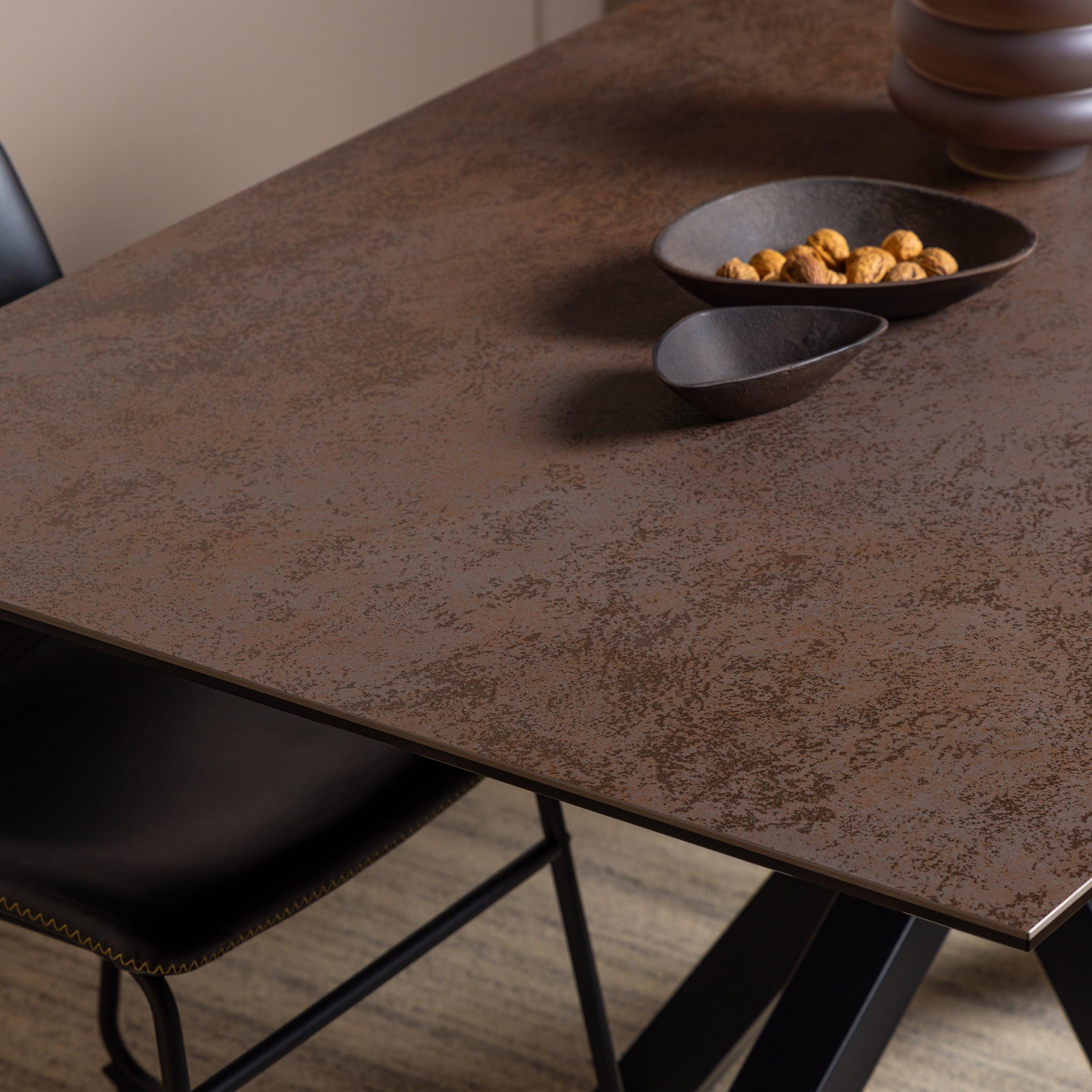 Heaven Dining Table in Ceramic Rusty Brown 160x90cm - image 5