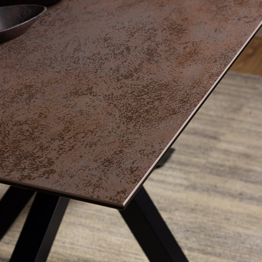 Heaven Dining Table in Ceramic Rusty Brown 160x90cm - image 6