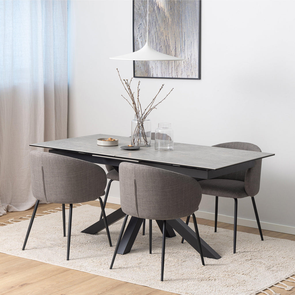Heaven Extendable Dining Table with Ceramic Grey Top 168cm - image 4