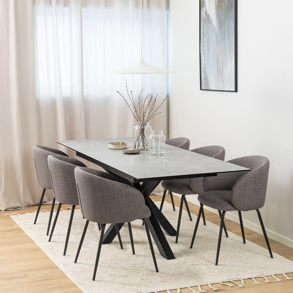 Heaven Extendable Dining Table with Ceramic Grey Top 168cm - image 5
