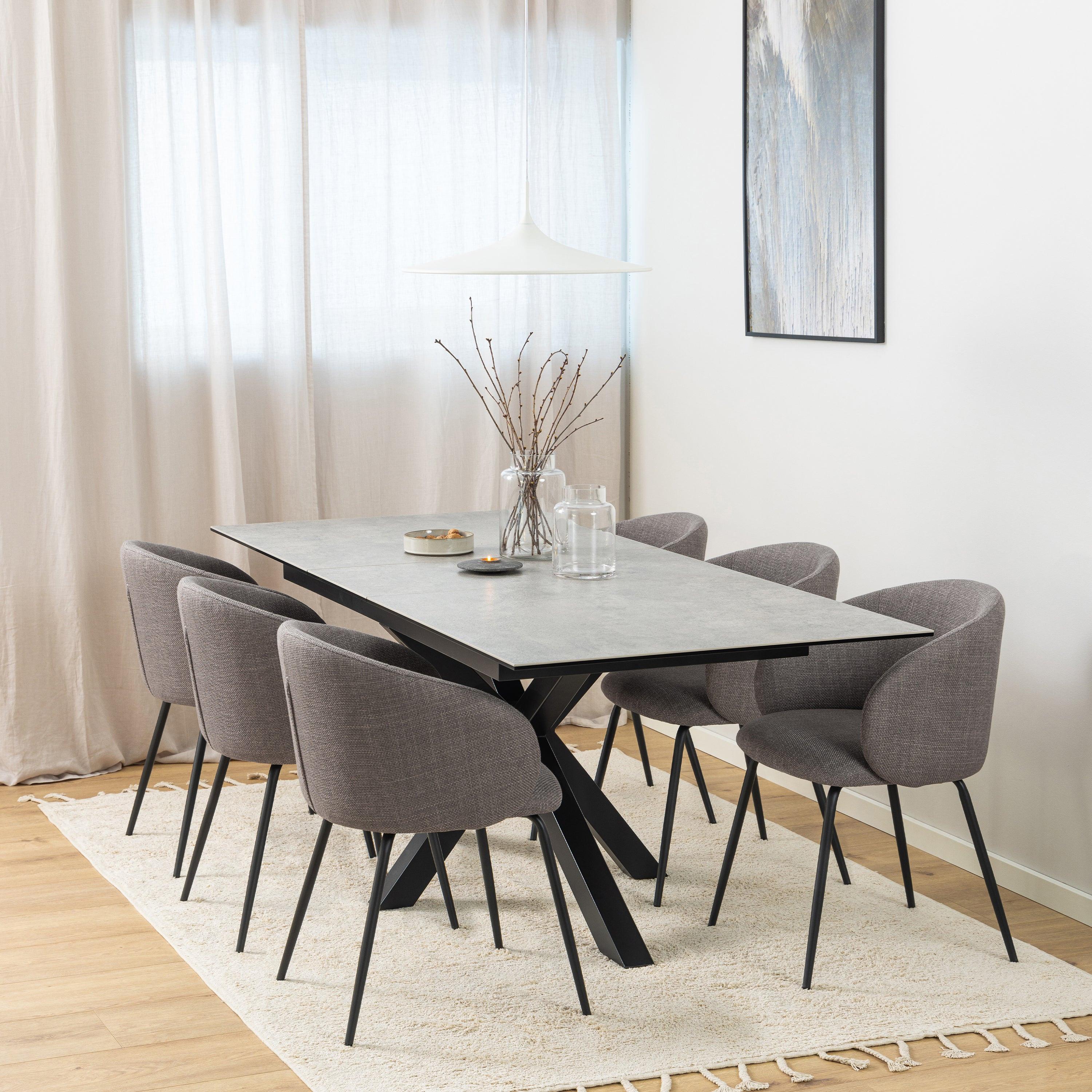 Heaven Extendable Dining Table with Ceramic Grey Top 168cm - image 5
