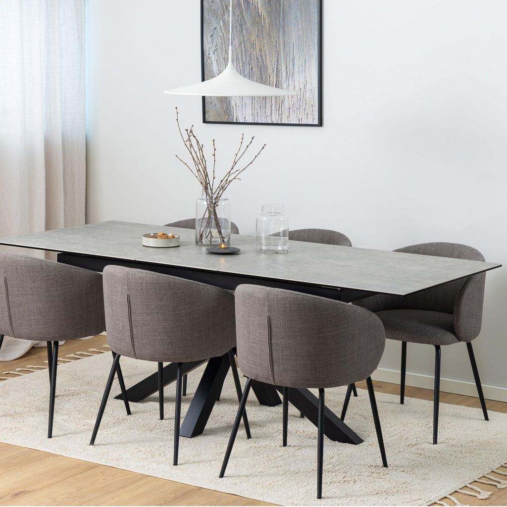 Heaven Extendable Dining Table with Ceramic Grey Top 168cm - image 6