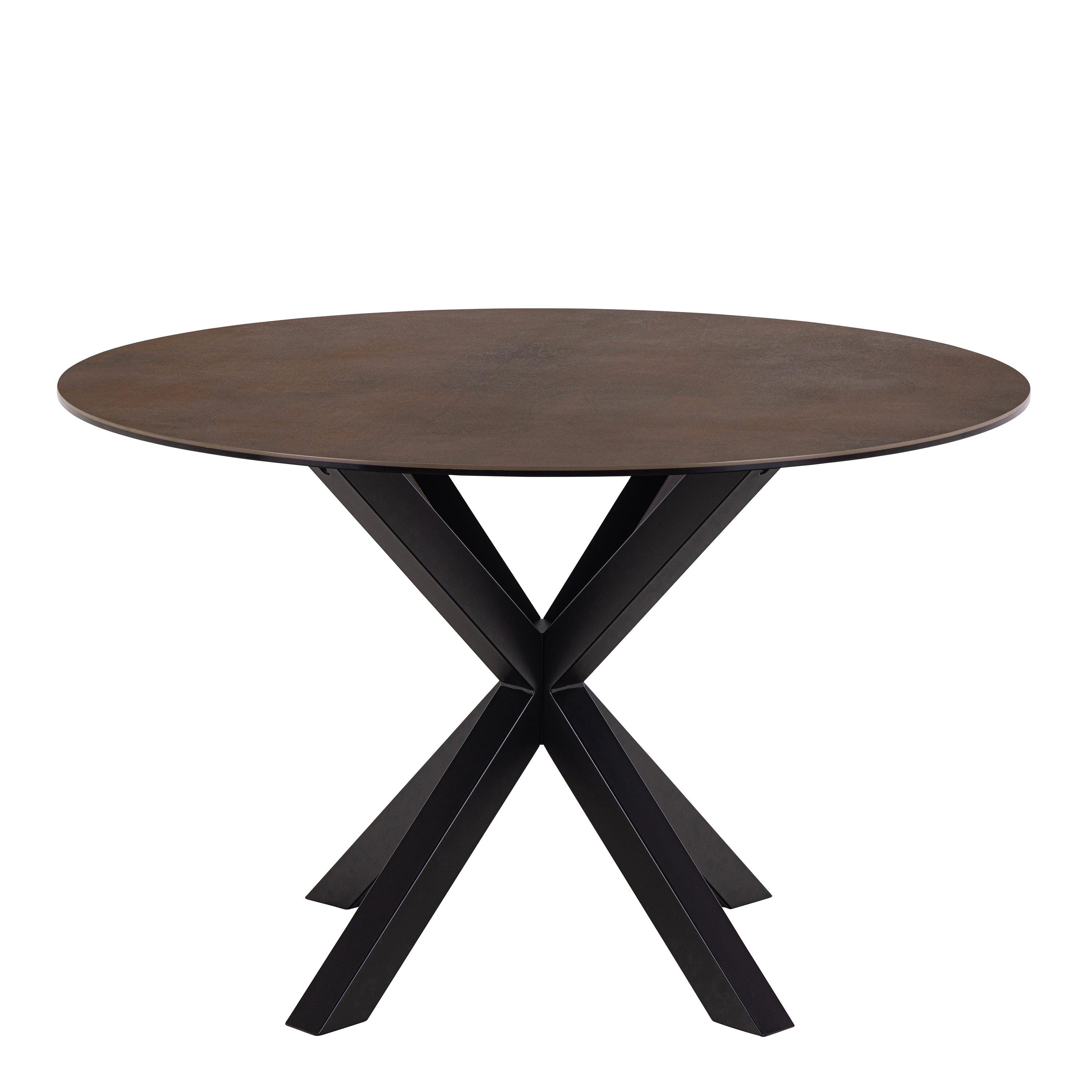 Heaven Round Dining Table with Ceramic Rusty Brown Top - image 2