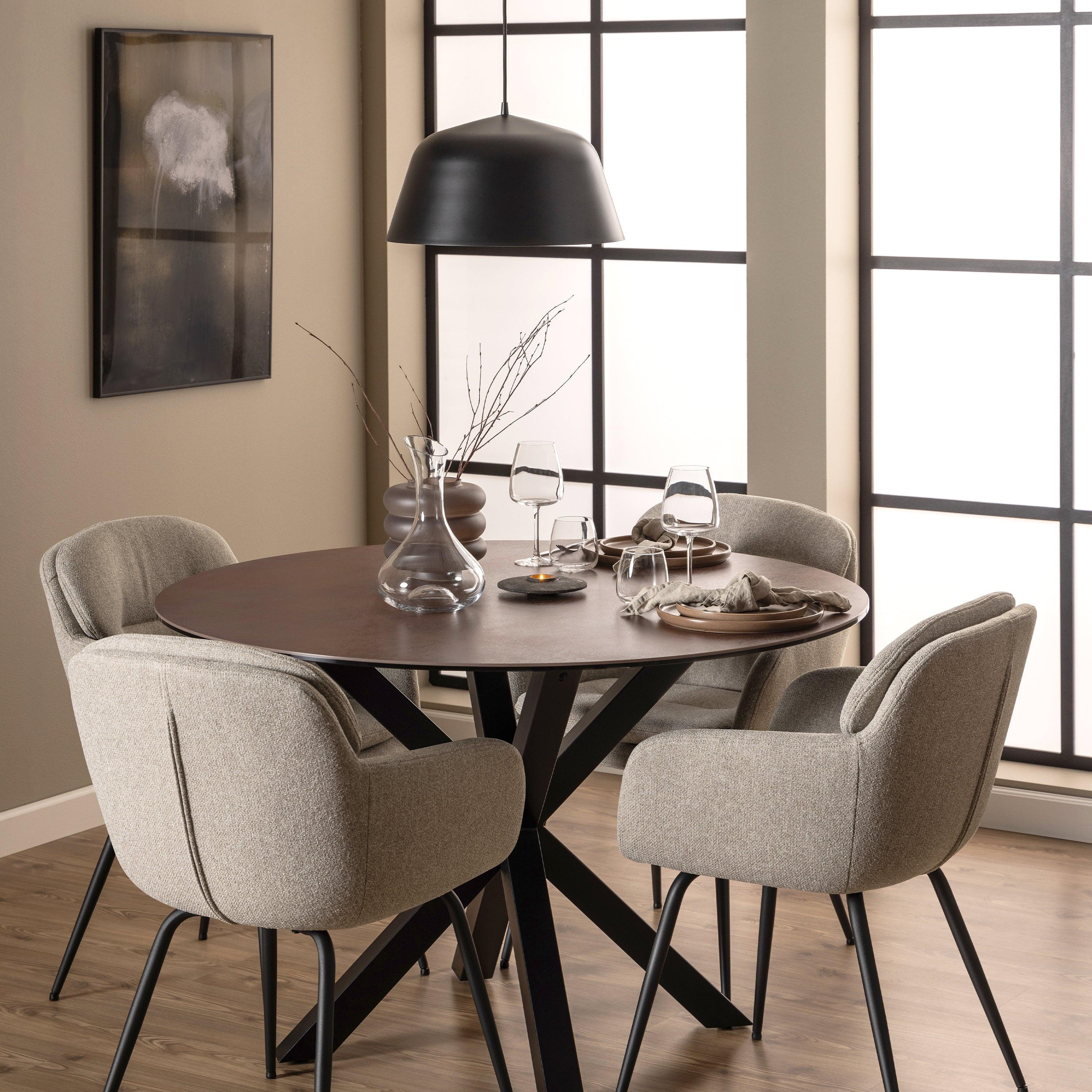 Heaven Round Dining Table with Ceramic Rusty Brown Top - image 3
