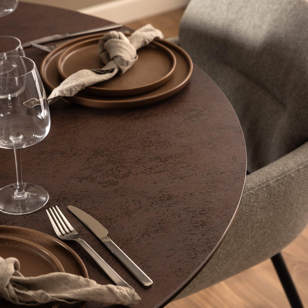 Heaven Round Dining Table with Ceramic Rusty Brown Top - image 5