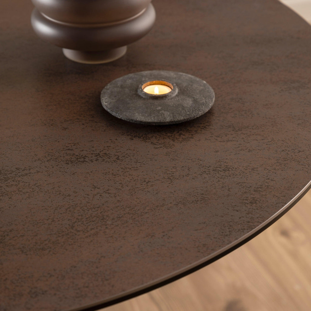 Heaven Round Dining Table with Ceramic Rusty Brown Top - image 6