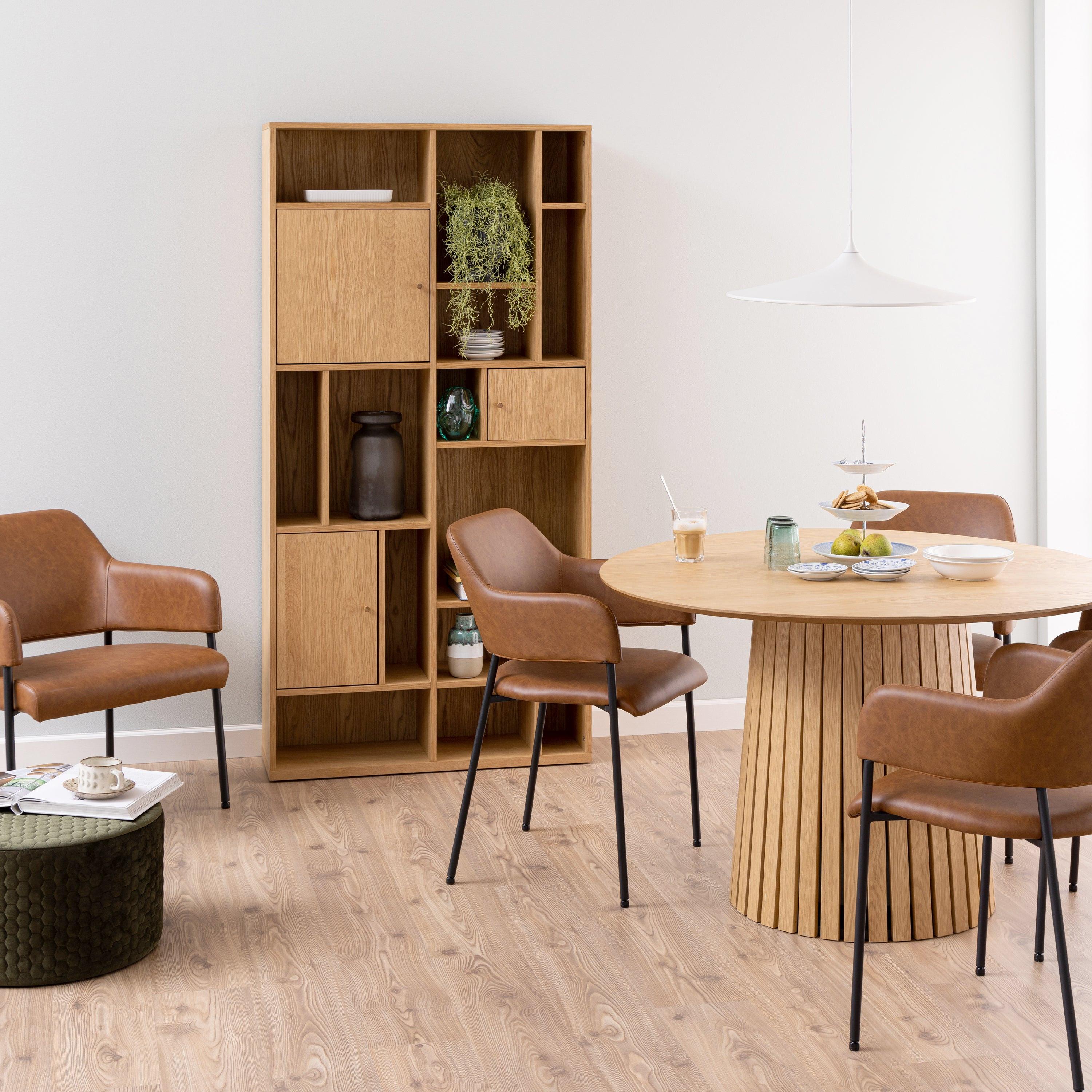 Rangoon 3 Door Large Bookcase in Oak - image 6
