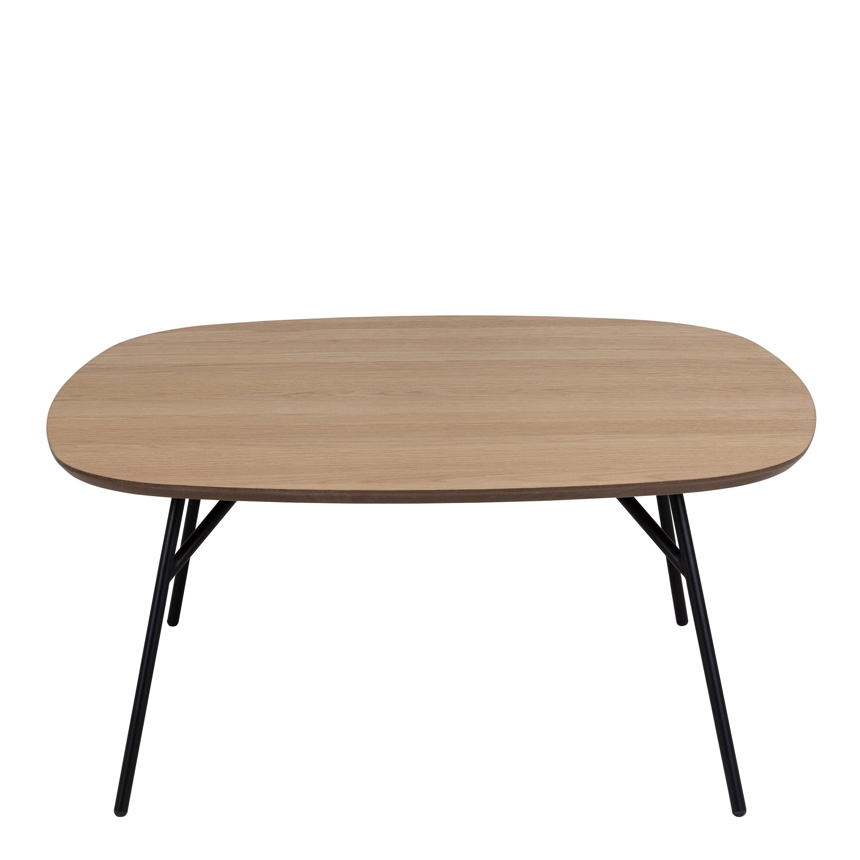 Caracas Square Coffee Table in Oak and Matt Black - image 2