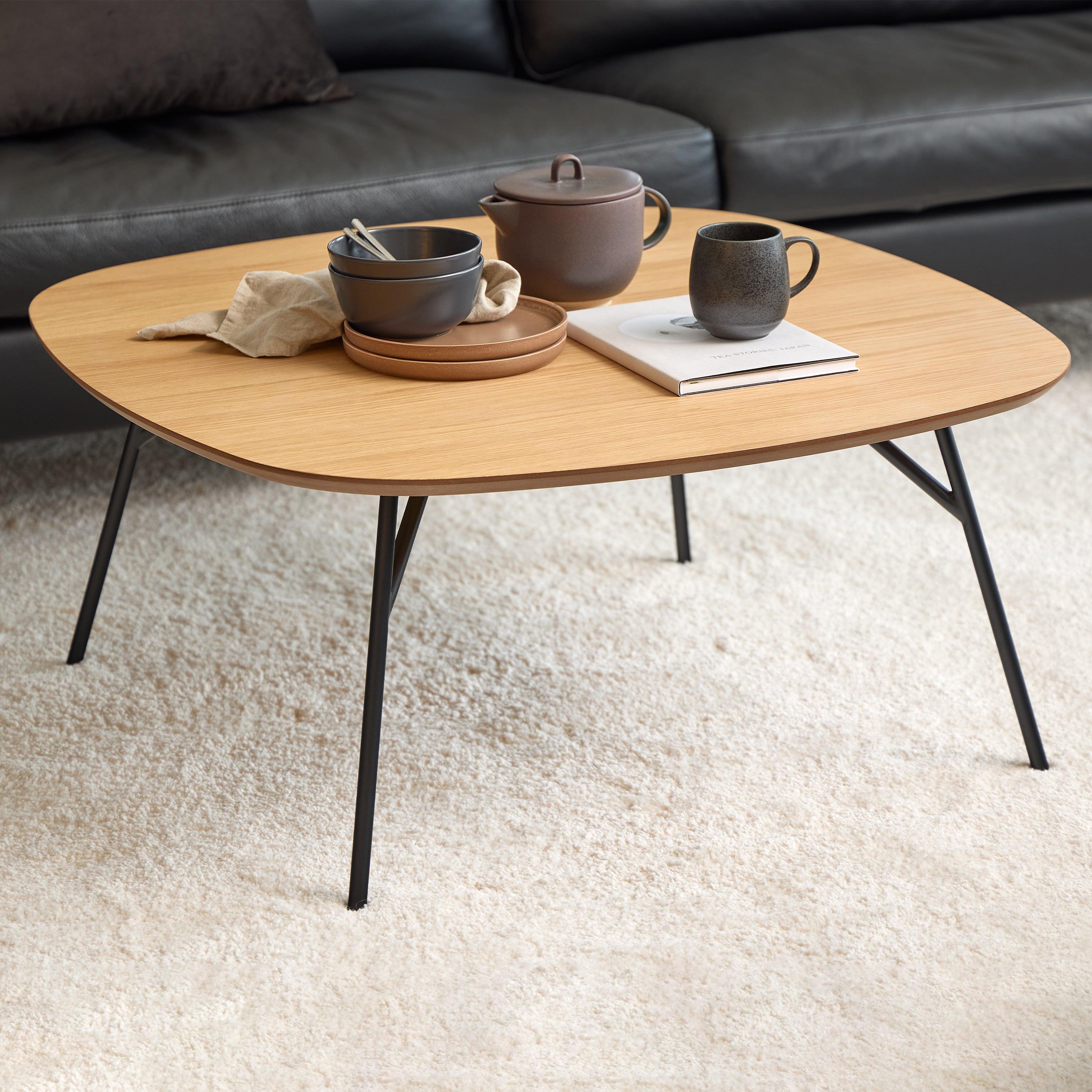 Caracas Square Coffee Table in Oak and Matt Black - image 3