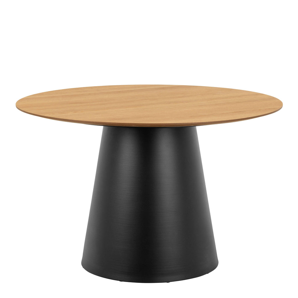 Soli Round Dining Table in Oak/Black 120cm