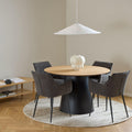 Soli Round Dining Table in Oak/Black 120cm - image 4