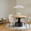 Soli Round Dining Table in Oak/Black 120cm - image 5