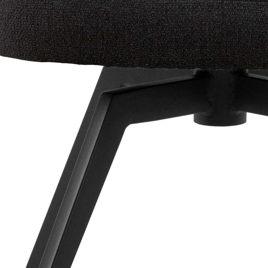 Soli Round Dining Table in Oak/Black 120cm includes 4 Darlene Dining Chairs with Armrest and Swivel Function in Black - image