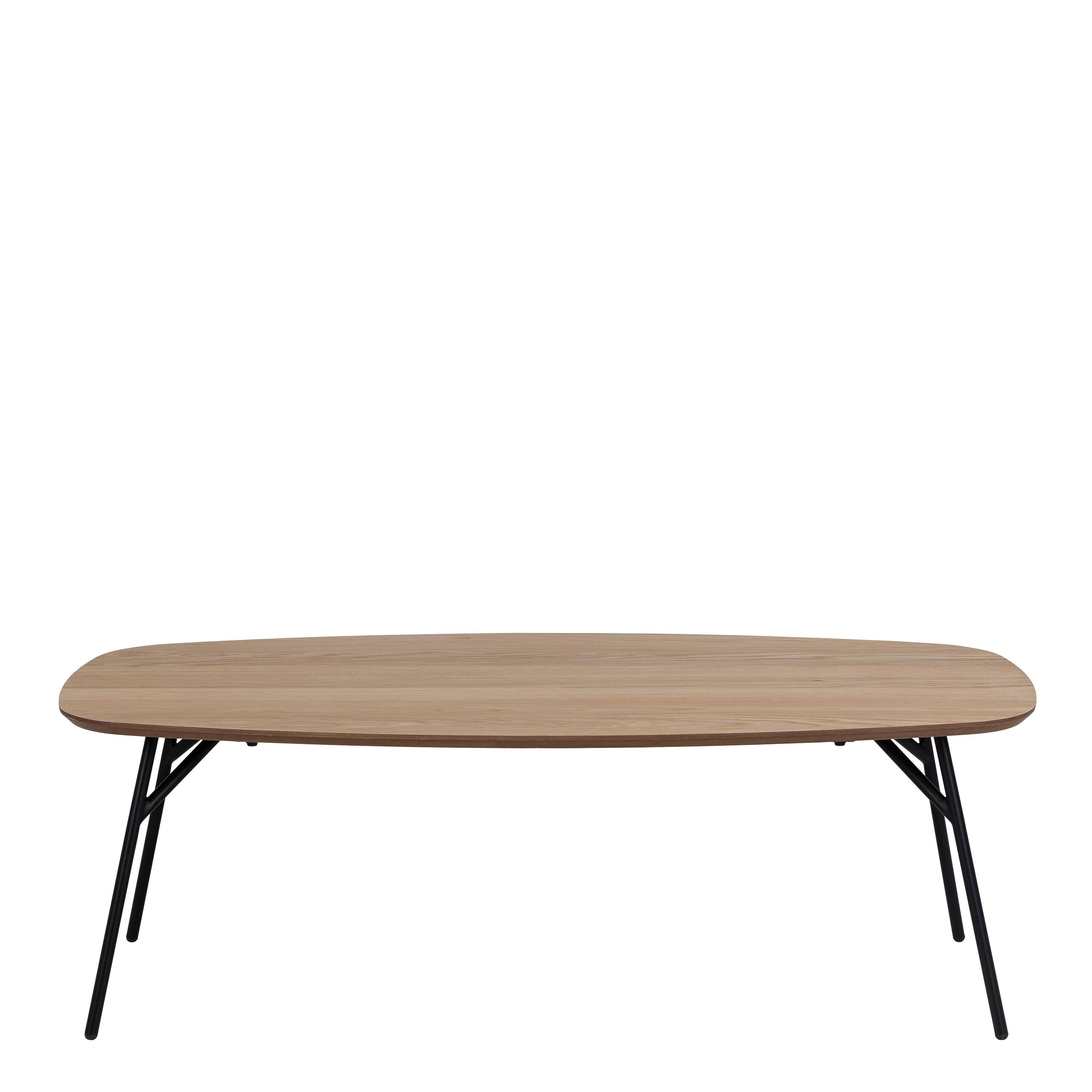 Caracas Rectangular Coffee Table in Oak and Matt Black - image 2