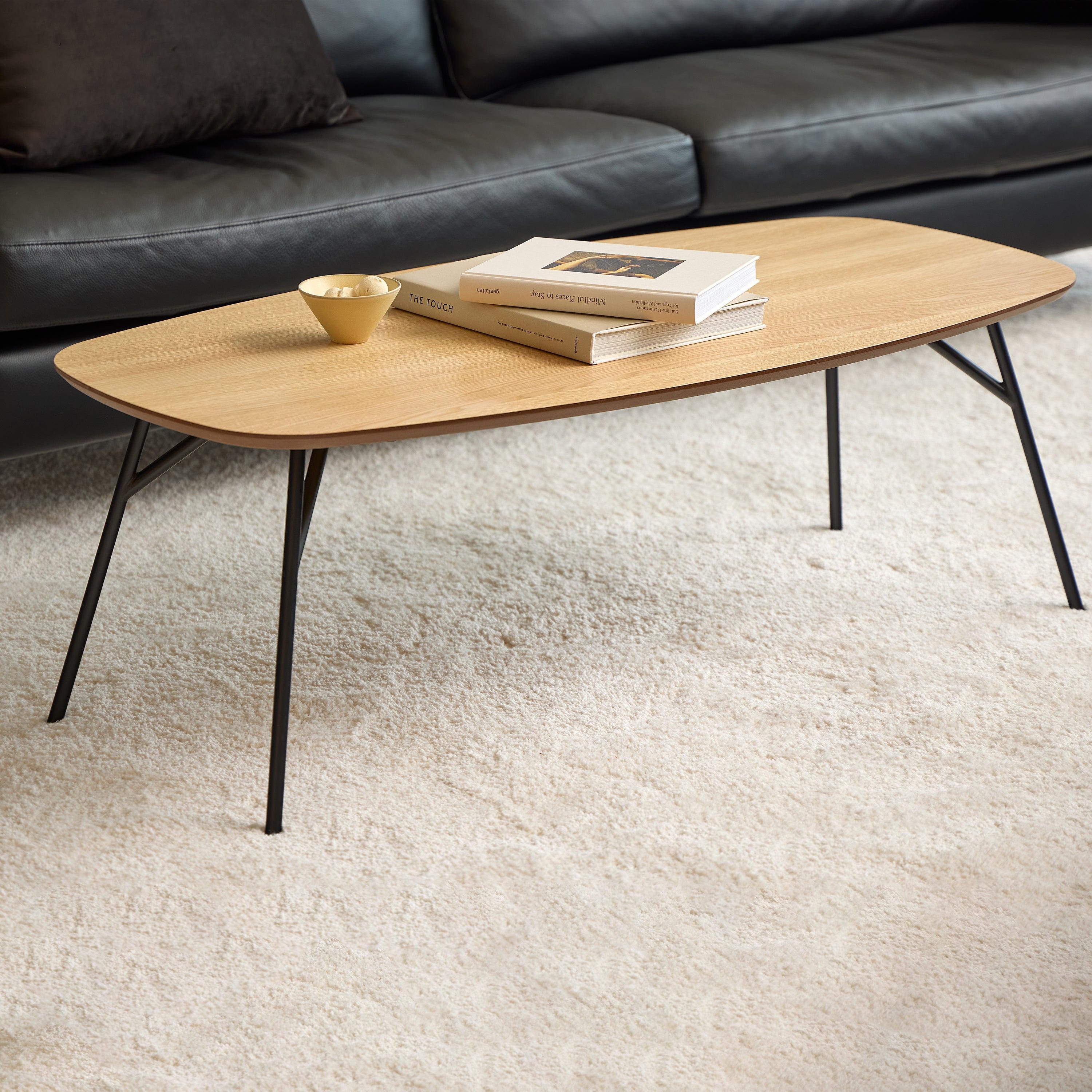 Caracas Rectangular Coffee Table in Oak and Matt Black - image 3