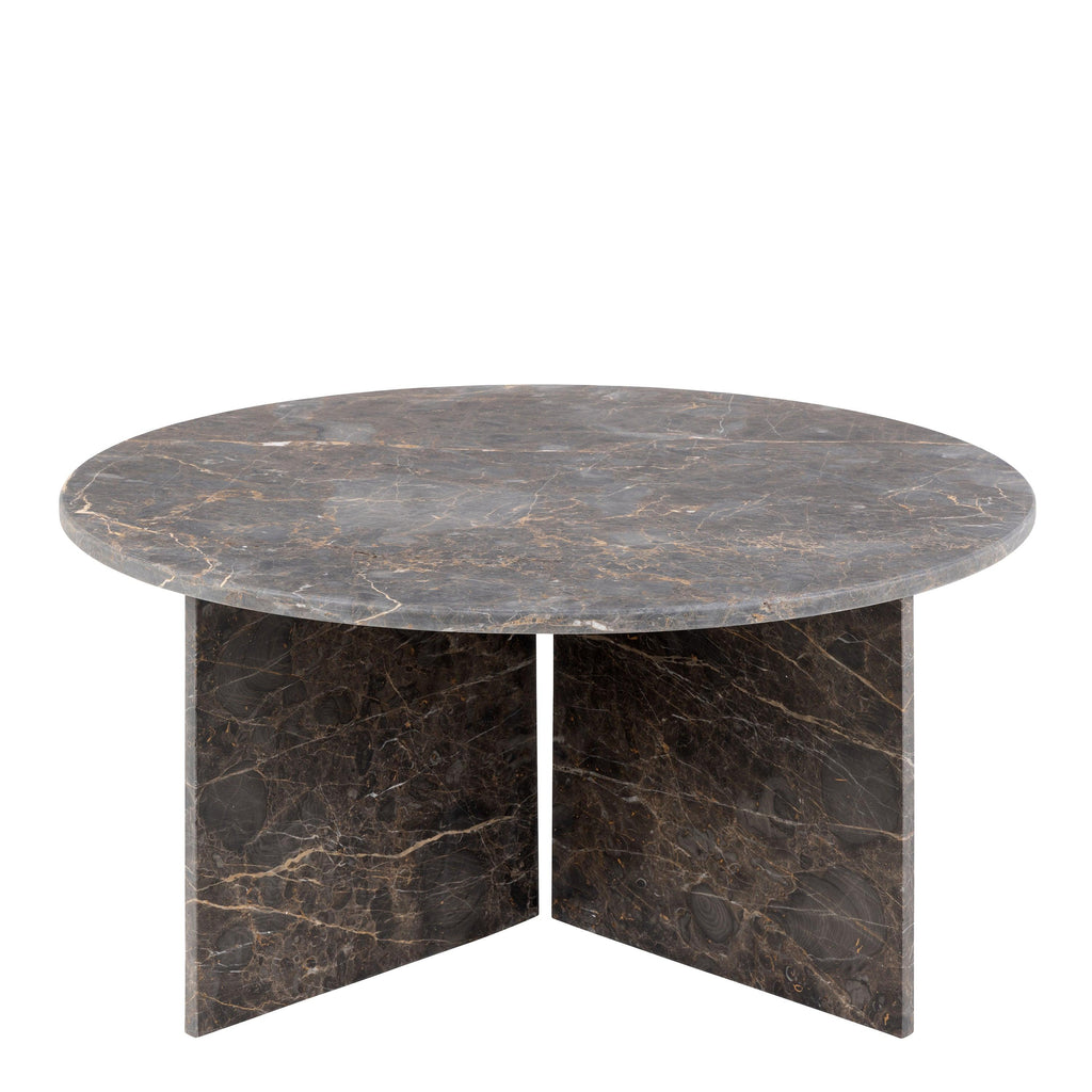 Vega Round Coffee Table with Marron Marble Top 90cm - image 2