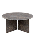 Vega Round Coffee Table with Marron Marble Top 90cm - image 2