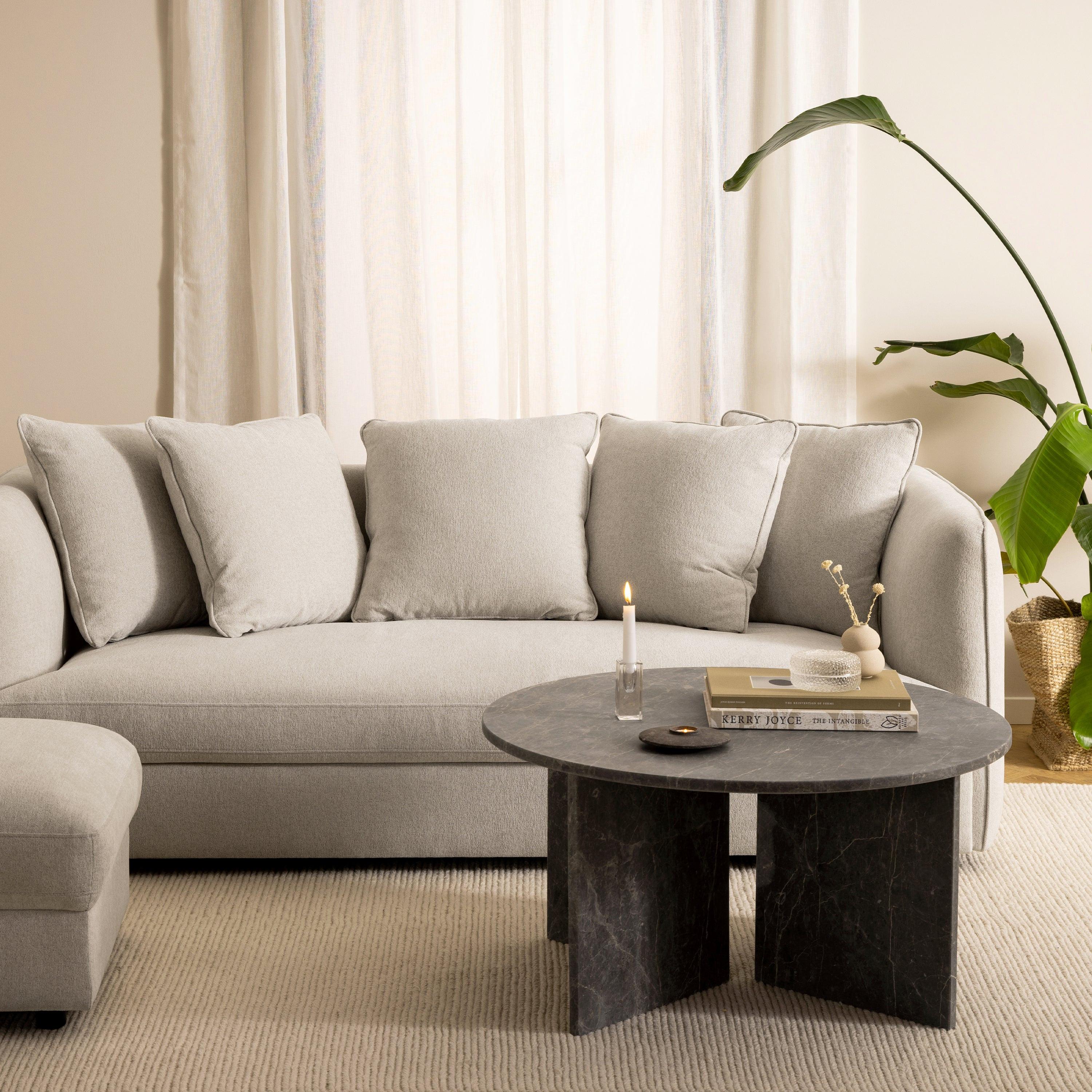 Vega Round Coffee Table with Marron Marble Top 90cm - image 3