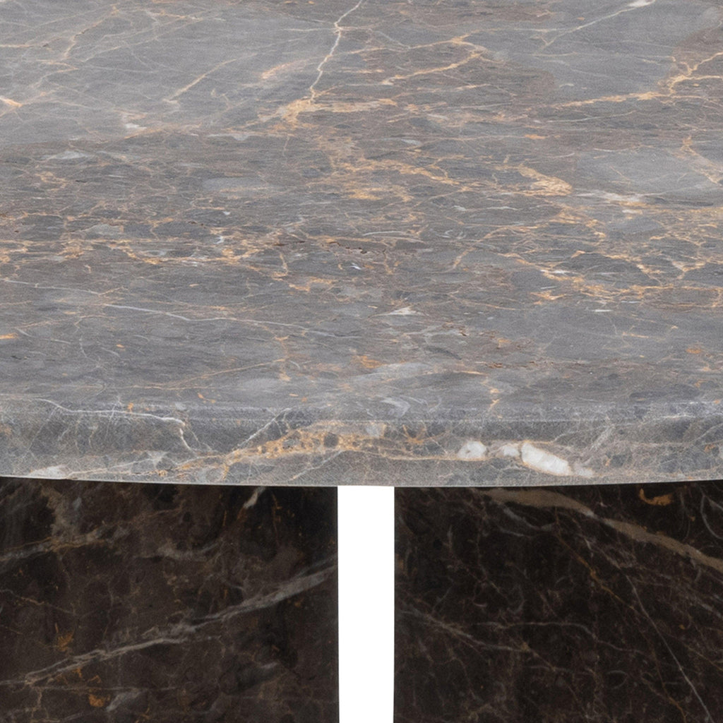 Vega Round Coffee Table with Marron Marble Top 90cm - image 6