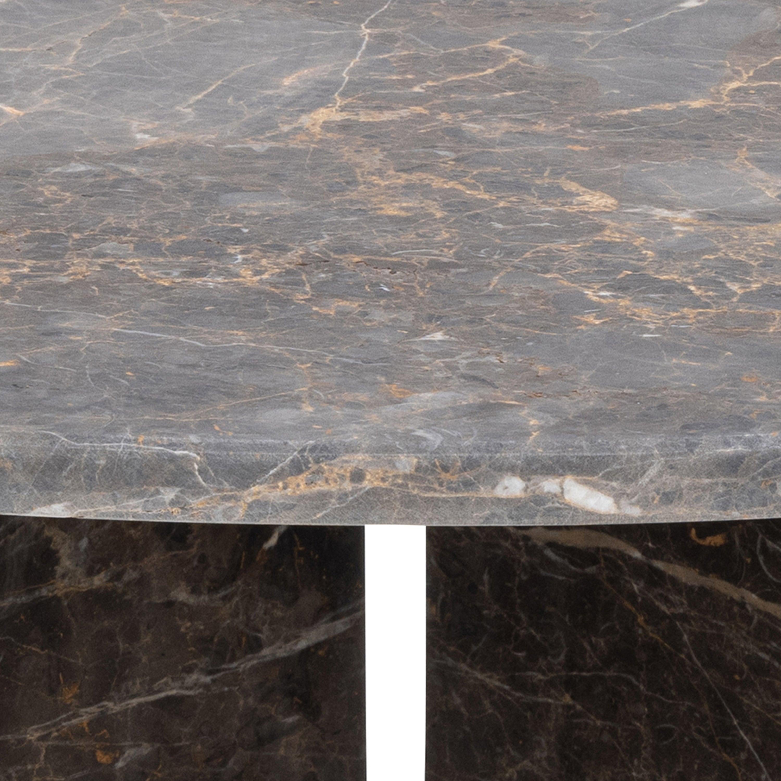 Vega Round Coffee Table with Marron Marble Top 90cm - image 6