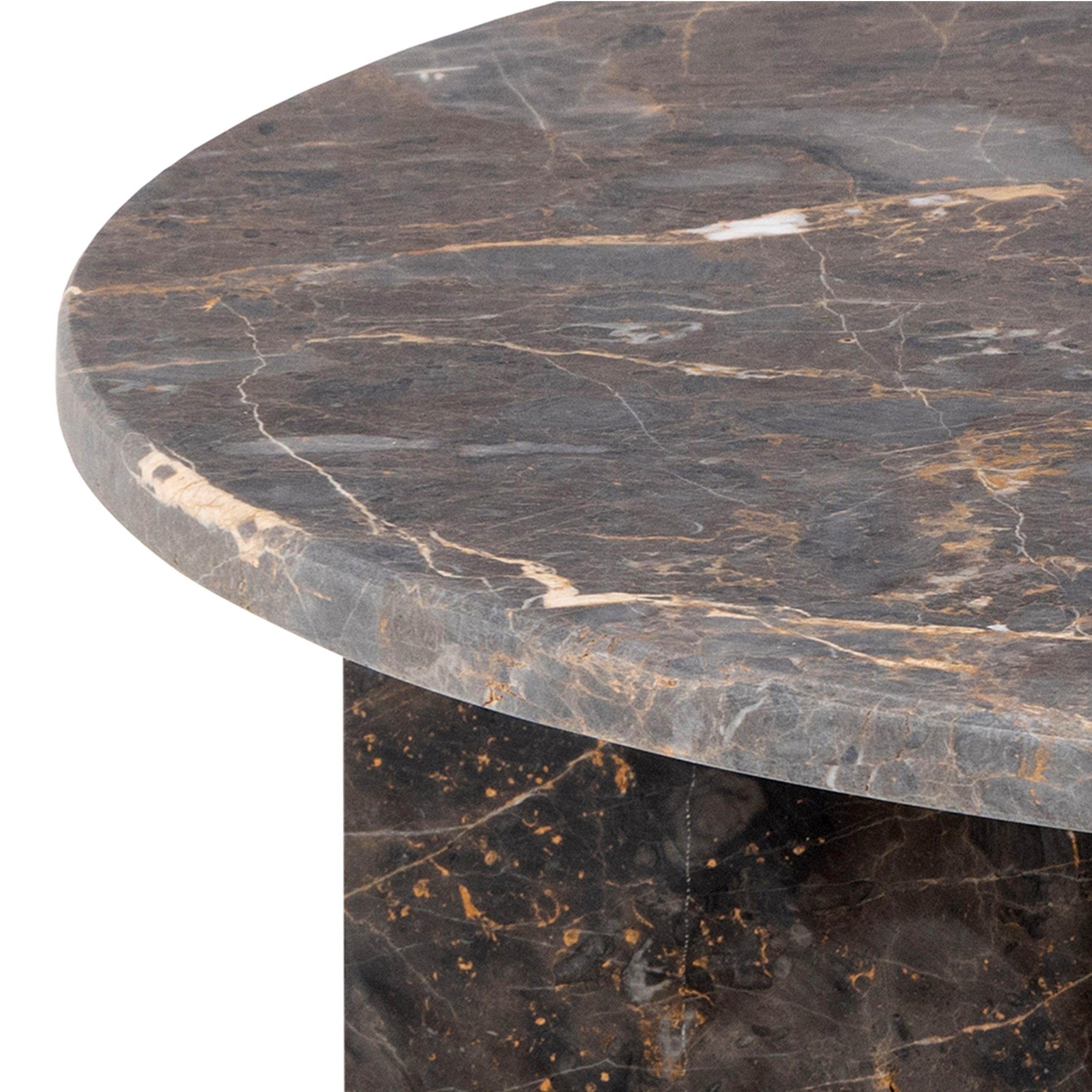 Vega Round Coffee Table with Marron Marble Top 90cm - image 7
