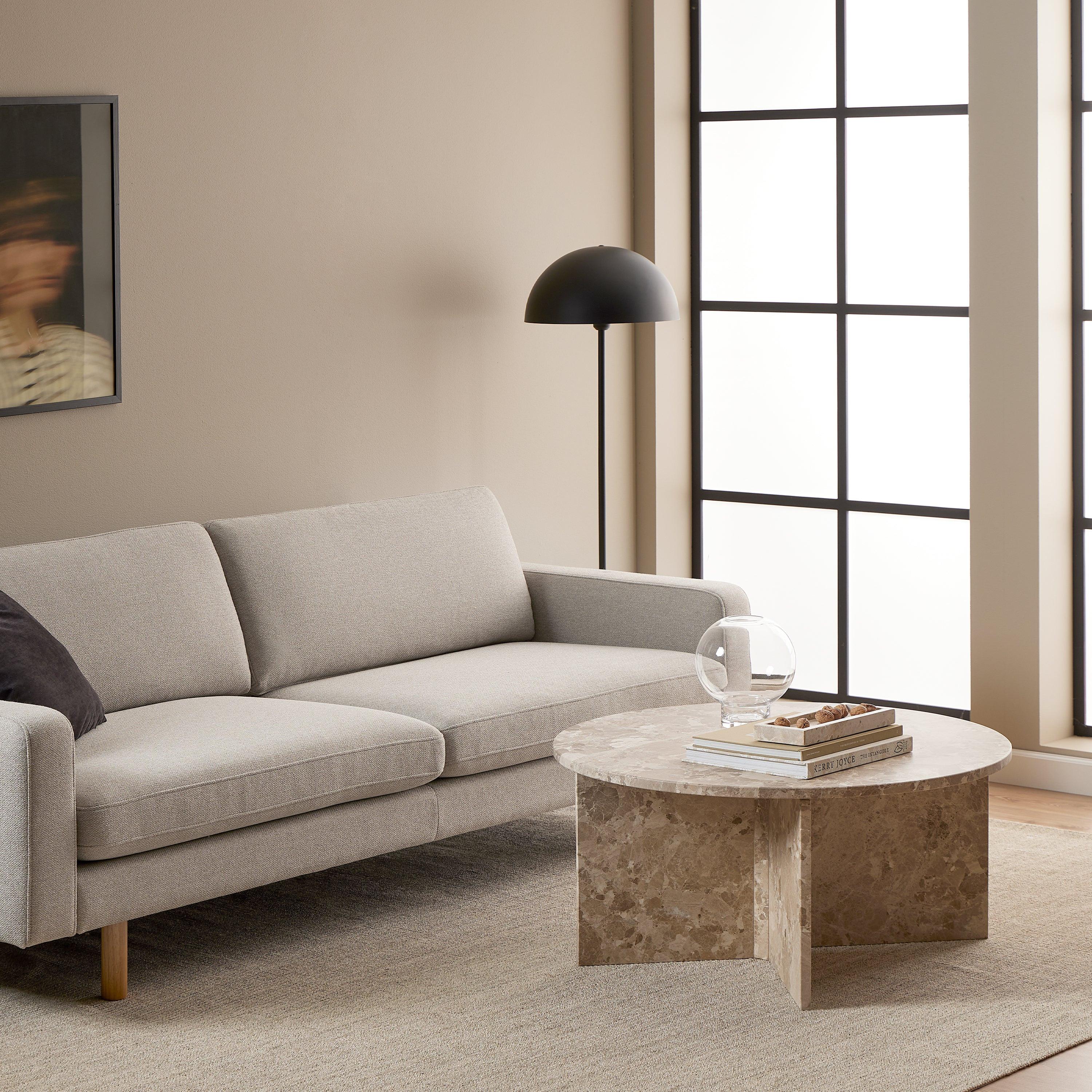 Vega Round Coffee Table with Brown Marble Top 90cm - image 3