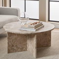Vega Round Coffee Table with Brown Marble Top 90cm - image 4