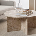 Vega Round Coffee Table with Brown Marble Top 90cm - image 5