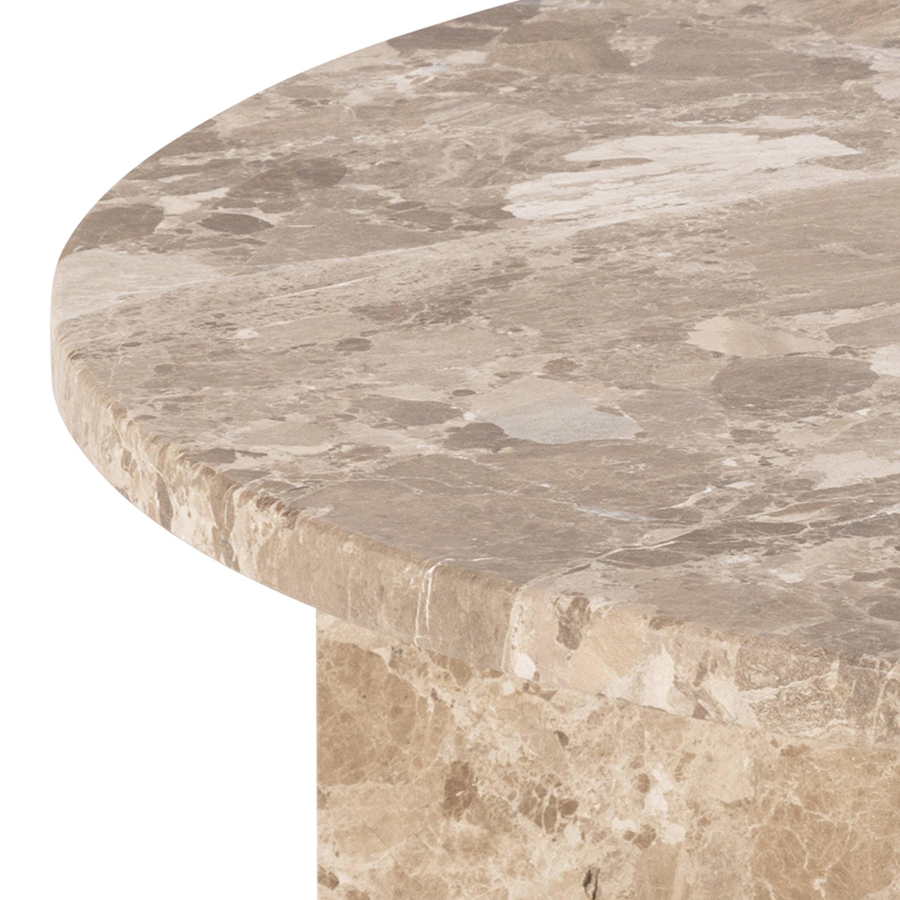 Vega Round Coffee Table with Brown Marble Top 90cm - image 7