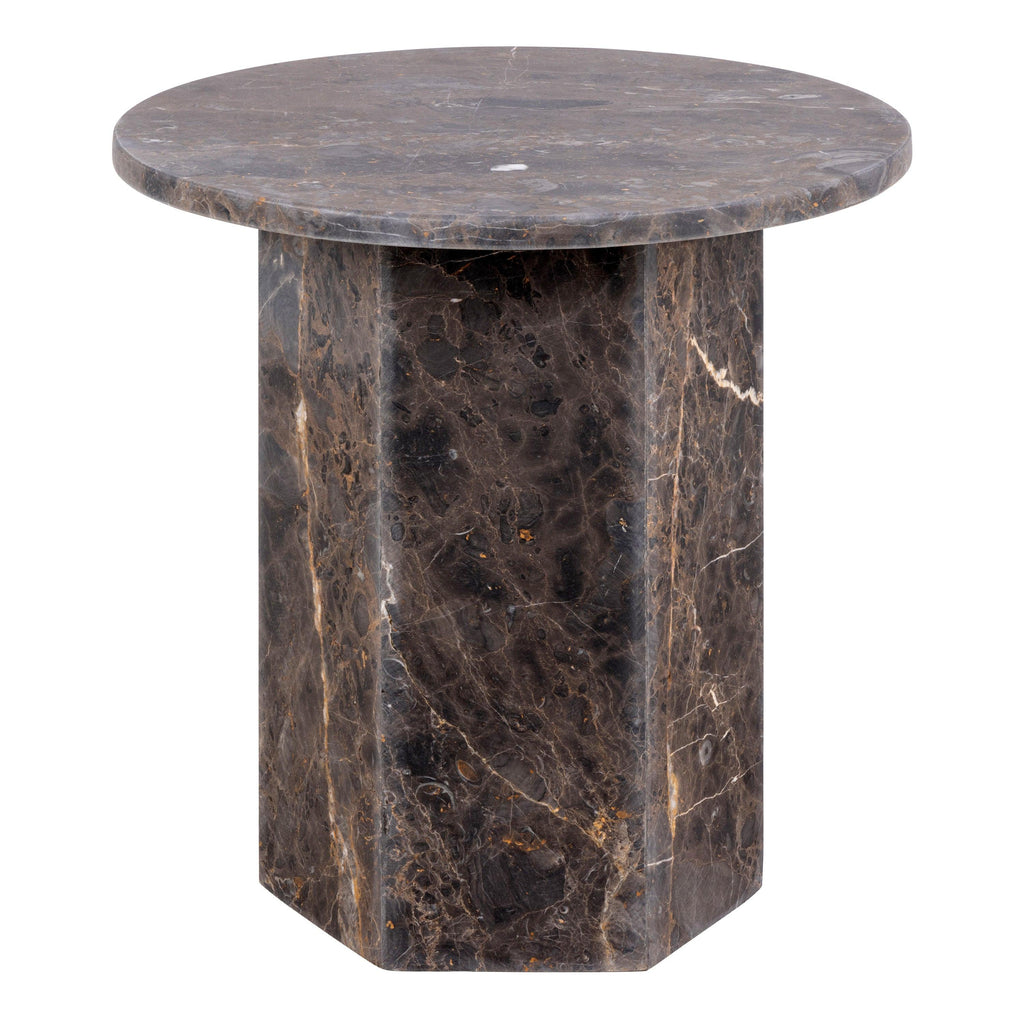 Naxos Round Side Table in Marron Marble - image 2